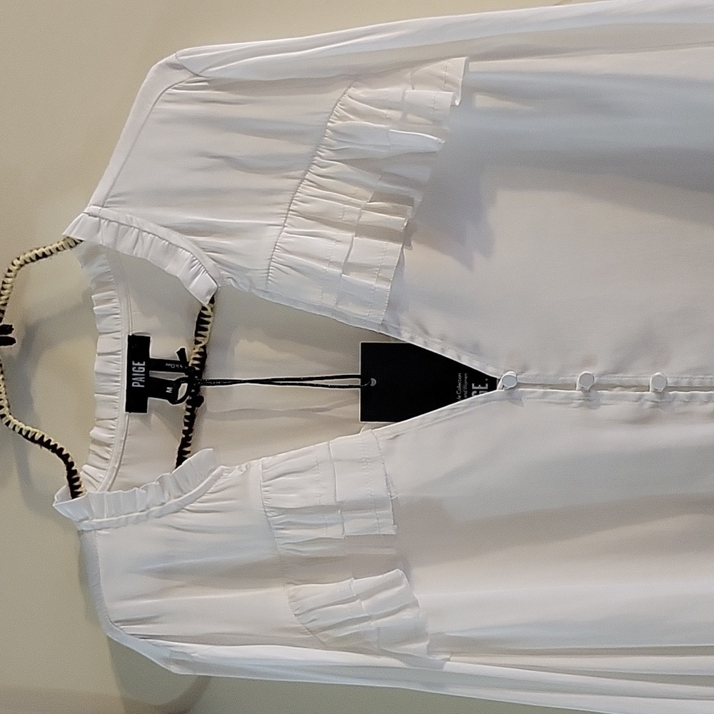 White Anguilla Blouse with Ruffle - Picture 2 of 7